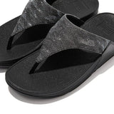 FitFlop Lulu glitz Toe-Post All Black