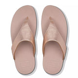 FitFlop Lulu Leather Toe-Post Sandals in Rose Gold