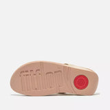 FitFlop Lulu Metallic Leather Toe-Post Sandals In Platino