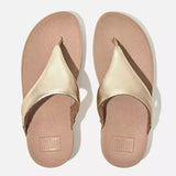 FitFlop Lulu Metallic Leather Toe-Post Sandals In Platino