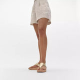 FitFlop Lulu Metallic Leather Toe-Post Sandals In Platino