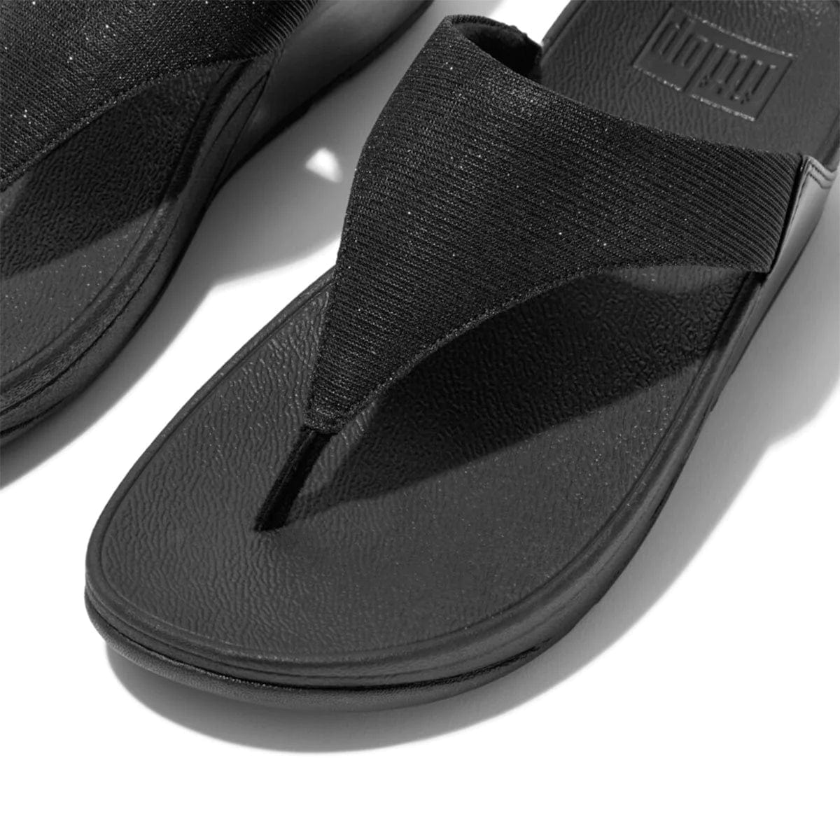 FitFlop Lulu Shimmerlux Toe-Post Sandals Sort Black