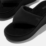 FitFlop PLATFFORMS Wedge Toe-Post Sandals In All Black