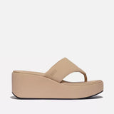 FitFlop PLATFFORMS Wedge Toe-Post Sandals In Sandals Beige