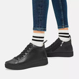 FitFlop Rally Leather High-Top Sneaker All Black