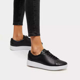 FitFlop RALLY Leather Trainers Black
