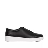 FitFlop RALLY Leather Trainers Black