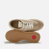 FitFlop RETRO-Q FF Fabric/Suede Trainers In Cappuccino