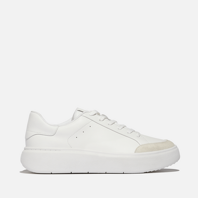 FitFlop RTG Leather/Suede Trainers In Urban White