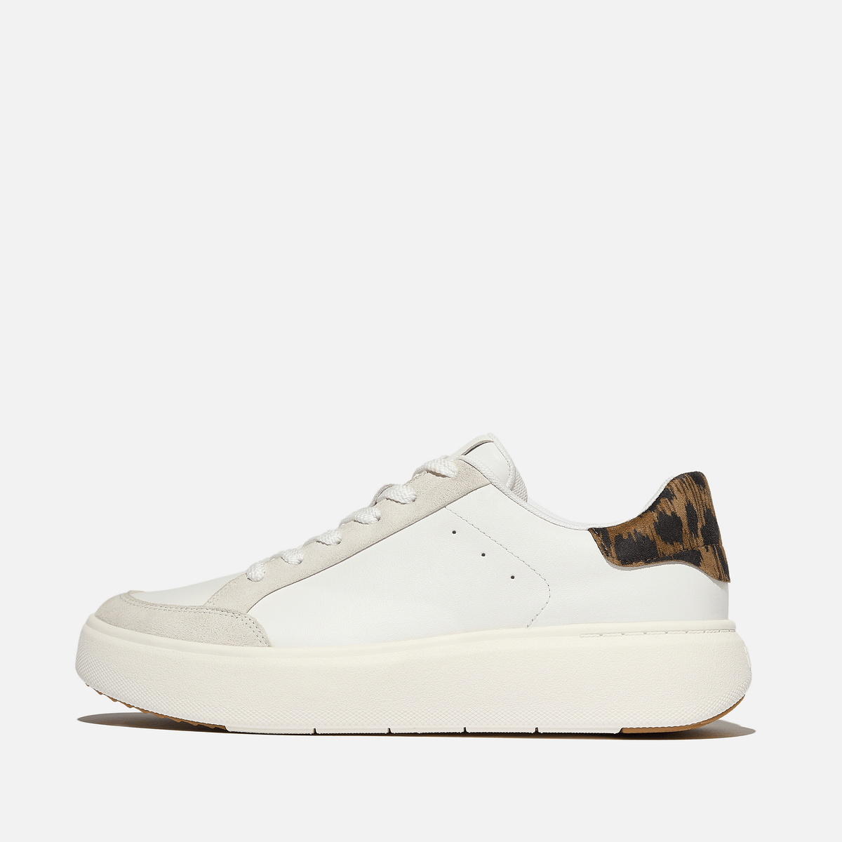 FitFlop F-Mode Leather Suede Flatform Trainers - Main Image