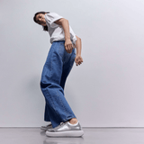 FitFlop RTG Metallic-Leather Trainers in Silver