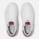 FitFlop RTG Sequin-Backtab Leather Trainers in Urban White Mauve Wine
