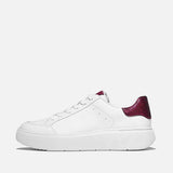 FitFlop RTG Sequin-Backtab Leather Trainers in Urban White Mauve Wine