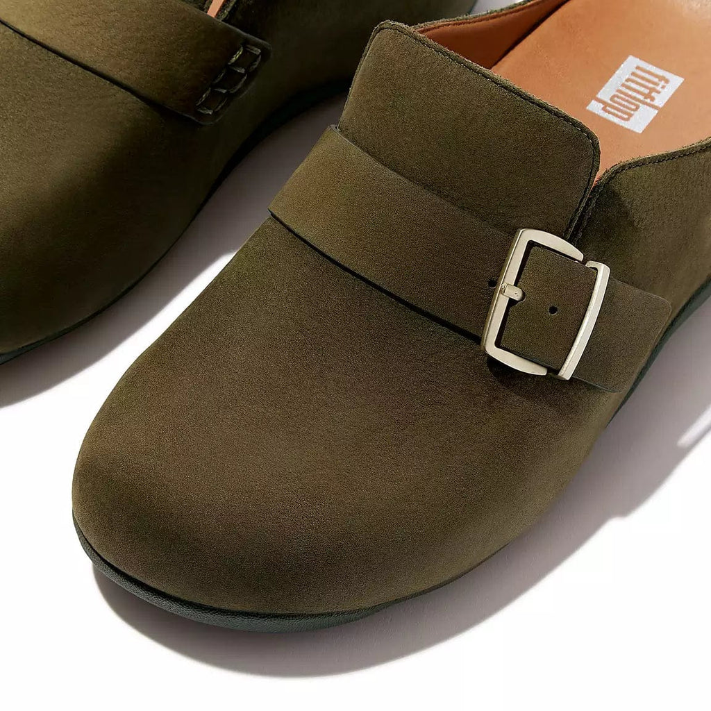 FitFlop Shuv Buckle-Strap Nubuck Clogs FitFlop Shuv Buckle-Strap Nubuck Clogs