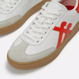 FitFlop THE DASH T-Toe Leather Trainers In Cherry Tomato