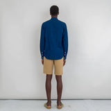 Folk Relaxed Fit Shirt - Indigo Micro Waffle