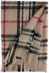 Fraas Boucle Check Blanket Scarf 170 Beige