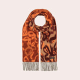 FRAAS Cashmink Scarf With An Abstract Pattern In Rabbit Orange