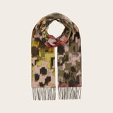 FRAAS Cashmink Scarf With Pattern Mix In Safari Green