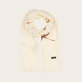 FRAAS Cashmink Stole With Embroidered Bows In Off White