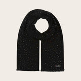 FRAAS Elegant Cashmink Stole With Rhinestones In Caviar