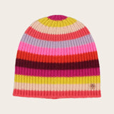 FRAAS Striped Knitted Hat Made From Pure Wool In Coral