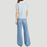 FRAME The Linen Boardwalk Shirt In Blue Multi