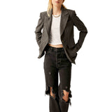 Free People Charlotte Blazer in Charcoal