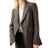 Free People Charlotte Blazer in Charcoal