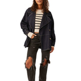Free People Denim Car Coat