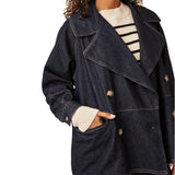 Free People Denim Car Coat