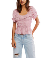 Free People Adore You Blouse in Bleached Mauve