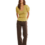 Free People Adore You Blouse in Crushed Rosemary