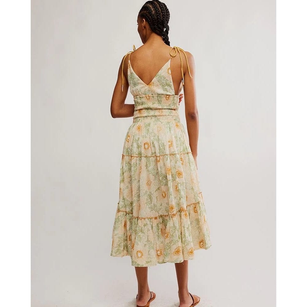 knee length dresses for ladies Free People Desert Dazed Midi Dress in Caiman