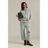 Free People Bailey Denim Shirt in Light Tint Blue Wash