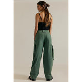 Free People Brentwood Slouch Pants in Aged Green