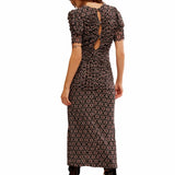 Free People Briella Midi Dress In Black Combo