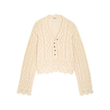 Free People Charlotte Cotton Blend Crop Pointelle Sweater In Shortbread