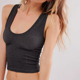 Free People Clean Slate Seamless Tank In Black