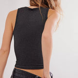 Free People Clean Slate Seamless Tank In Black