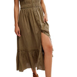 Free People Desert Dazed Midi Dress in Caiman