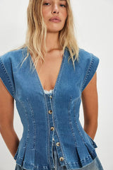 Free People Dylan Denim Vest