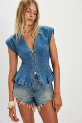 Free People Dylan Denim Vest