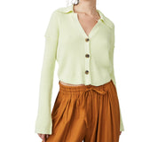 Free People Ella Sweater Shirt in Lime