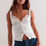 Free People End Game Pointelle Tank In Sugar Swizzle