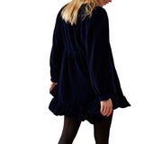 Free People Estella Velvet Mini Dress in Night Blue