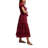 Free People Falling Sun Midi Dress in Syrah