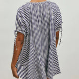 Free people Farley Gingham Tunic in Navy Combo