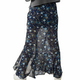 Free People Femme Edge Maxi Skirt Navy