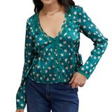 Free People Field Of Roses Top In Green Combo